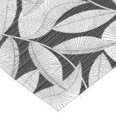 Zwart en wit tropisch blad korte tafelloper (Hoek)