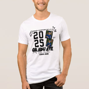 Zwart en Wit trots familie aangepast afstudeerontw Tri-Blend Shirt