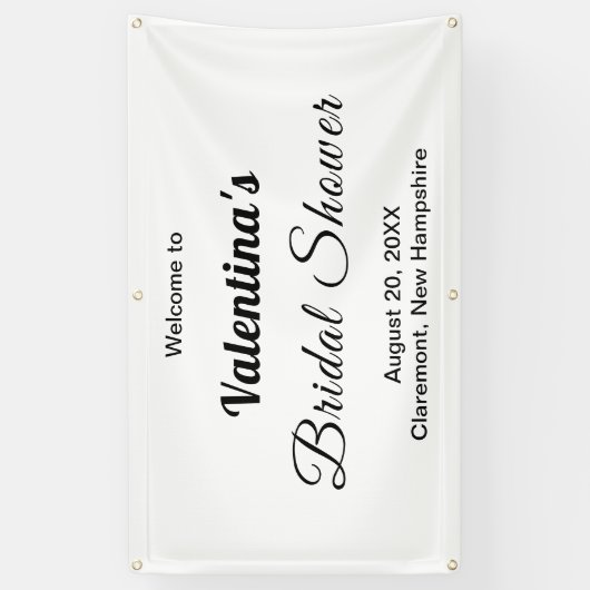 Zwart en Wit Typografie Bruidsdouche Banner (Verticaal)