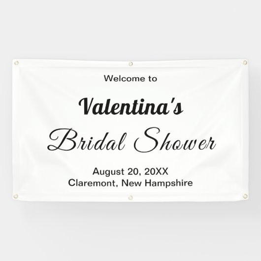 Zwart en Wit Typografie Bruidsdouche Banner (Horizontaal)