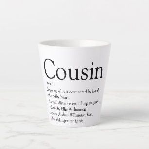 Zwart en Wit Typografische Definitie Neef of Niece Latte Mok