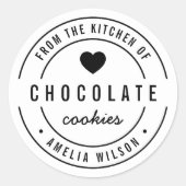 Zwart en Wit uit de Keuken van Ronde Sticker (Voorkant)