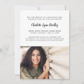 Zwart en Wit Unieke Afstudeeraankondiging Kaart (Achterkant)