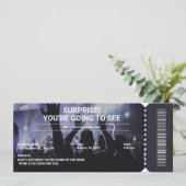 Zwart en Wit Verrassingsconcert Ticket Cadeau Kaart (Staand voorkant)