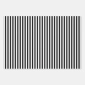 Zwart en Wit Verschillende Grootte Verticale Strep Inpakpapier Vel (Voorkant 3)