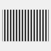 Zwart en Wit Verschillende Grootte Verticale Strep Inpakpapier Vel (Voorkant 2)