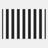 Zwart en Wit Verschillende Grootte Verticale Strep Inpakpapier Vel (Voorkant)