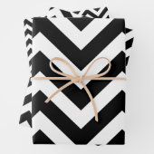 Zwart en Wit Verschillende Maten Chevron Inpakpapier Vel (In situ)
