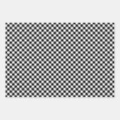 Zwart en Wit Verschillende Maten Diagonaal Gingham Inpakpapier Vel (Voorkant 3)