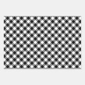Zwart en Wit Verschillende Maten Diagonaal Gingham Inpakpapier Vel (Voorkant 2)