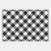 Zwart en Wit Verschillende Maten Diagonaal Gingham Inpakpapier Vel (Voorkant)