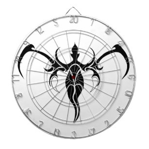 Zwart en wit versierde stamolifant-mandala dartbord