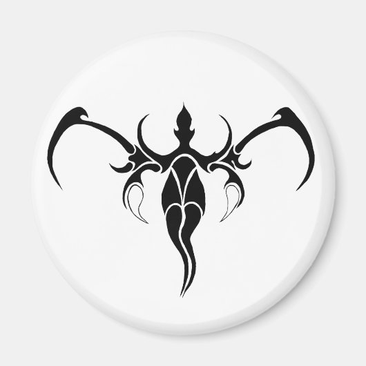 Zwart en wit versierde stamolifant-mandala magneet (Voorkant)
