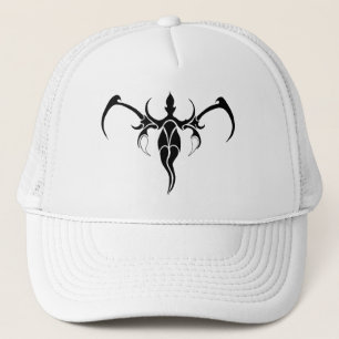 Zwart en wit versierde stamolifant mandala trucker pet