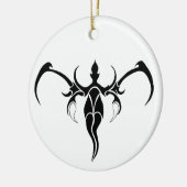 Zwart en wit versierde stamolifantmandala keramisch ornament (Links)