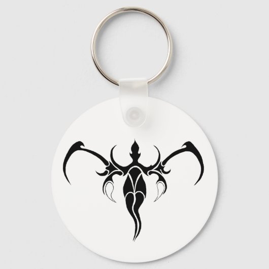 Zwart en wit versierde stamolifantmandala sleutelhanger (Voorkant)