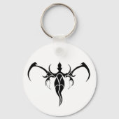 Zwart en wit versierde stamolifantmandala sleutelhanger (Achterkant)