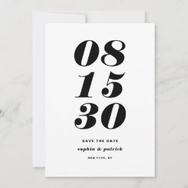 Zwart en wit vet cursief typografie save the date
