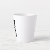 Zwart en wit Vet Monogram en naam Latte Mok (Voorkant)