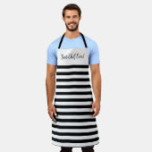 Zwart en wit vet schort (Gedragen)