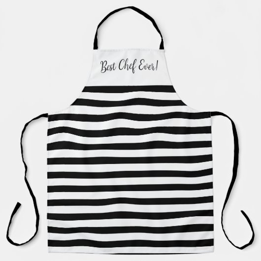 Zwart en wit vet schort (Voorkant)