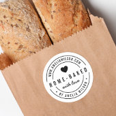 Zwart en Wit Vet Thuisgebakken Met Liefdeshart Ronde Sticker