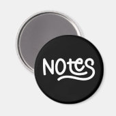 Zwart en Wit Vette Handgeschreven Notities Typogra Magneet (Voorkant / Achterkant)