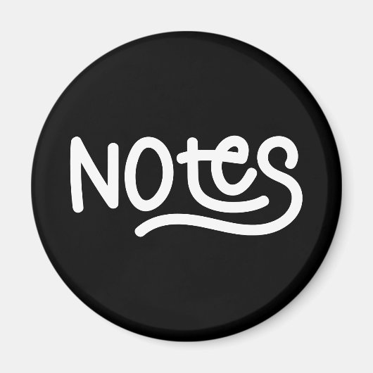 Zwart en Wit Vette Handgeschreven Notities Typogra Magneet (Voorkant)