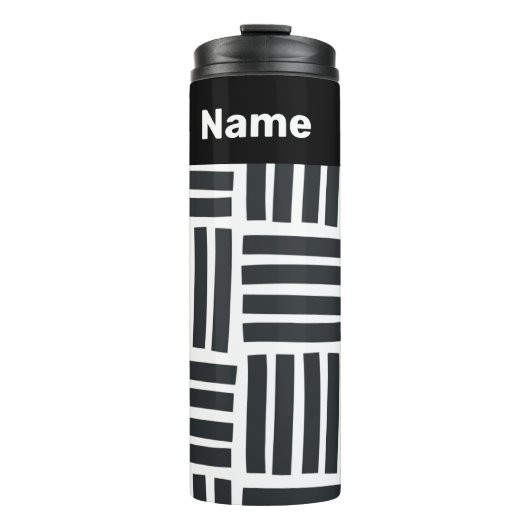 Zwart en wit vetweefsel thermosbeker (Voorkant)
