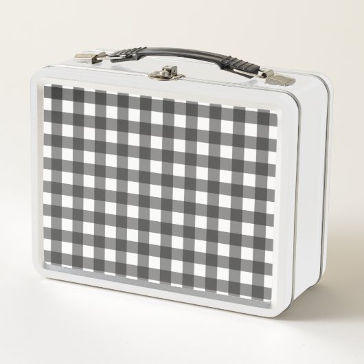 Zwart en wit Vichy print geruite patroon (Voorkant)