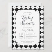 Zwart en Wit Vierkant Argyle Geslacht Neutraal Kaart (Voorkant)