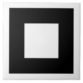 Zwart en wit vierkant design. tegeltje (Voorkant)