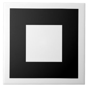 Zwart en wit vierkant design. tegeltje