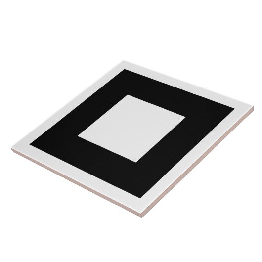 Zwart en wit vierkant design. tegeltje (Zijkant)
