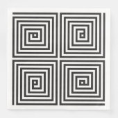 Zwart en wit vierkant naadloos geometrisch patroon servetten (Voorkant)