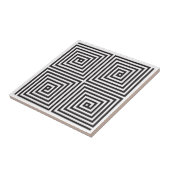 Zwart en wit vierkant naadloos geometrisch patroon tegeltje (Zijkant)