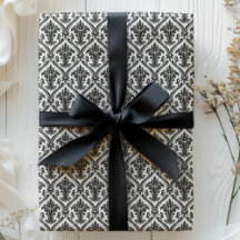 Zwart en wit vintage damastpatroon
