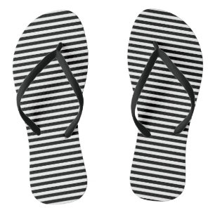 Zwart en wit vintage dunne strepen teenslippers