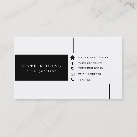 Zwart en wit visitekaartje (Achterkant)