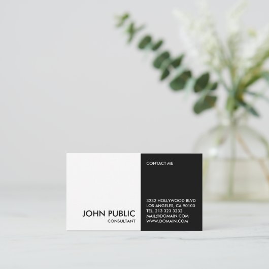 Zwart en wit visitekaartje (Staand voorkant)