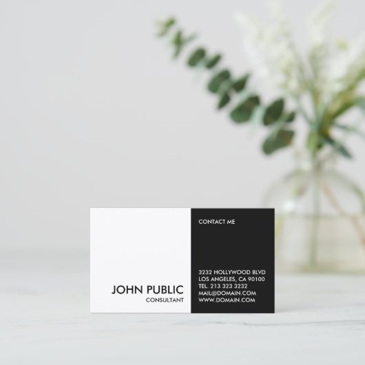 Zwart en wit visitekaartje (Staand voorkant)