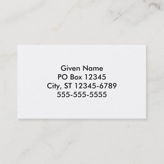 Zwart en wit visitekaartje (Achterkant)