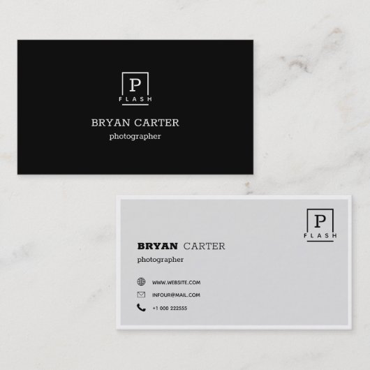 Zwart en wit visitekaartje (Voorkant / Achterkant)