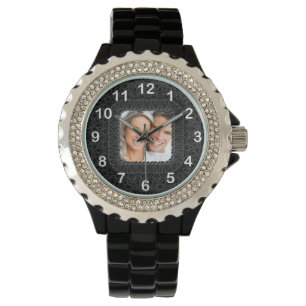 Zwart en Wit Voeg uw foto toe Horloge
