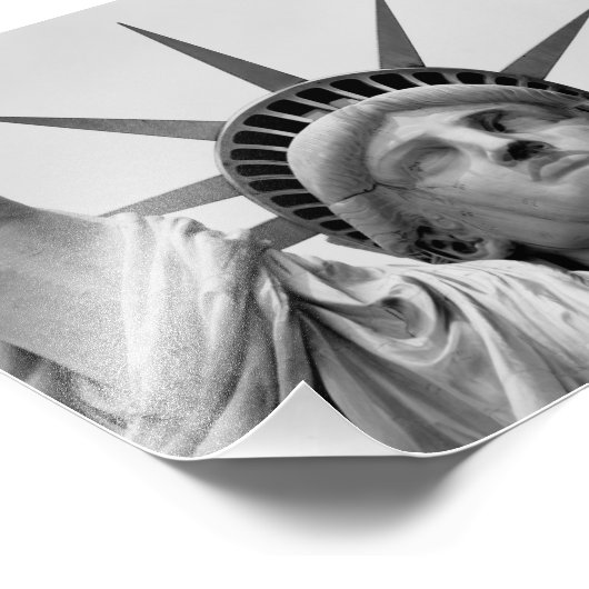 Zwart en wit Vrijheidsbeeld Foto Afdruk (Hoek)