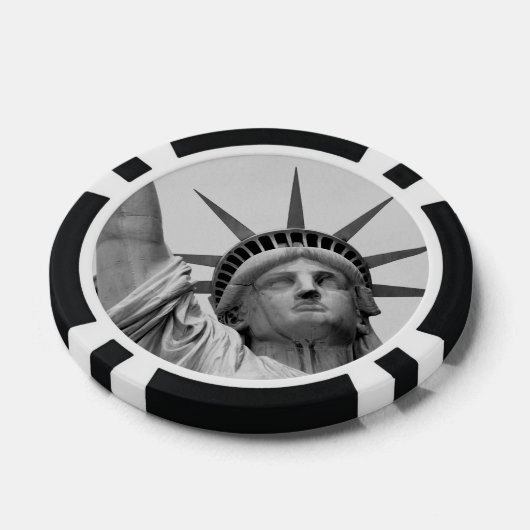 Zwart en wit Vrijheidsbeeld Pokerchips (Enkel)