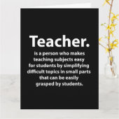 Zwart en Wit Waardering voor Leraren Kaart (Gele Bloem)