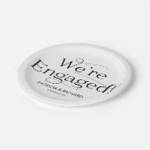 Zwart En Wit We Zijn Verliefd Verlovingspartij Papieren Bordje (Gekanteld)