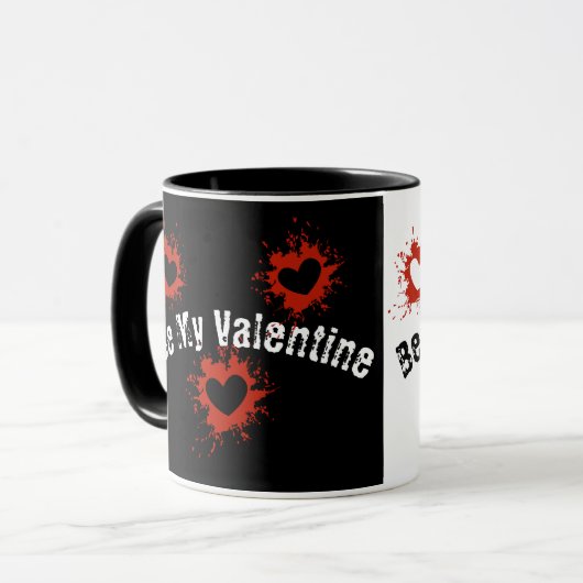 Zwart en wit, wees mijn Valentijn Mok (Voorkant links)
