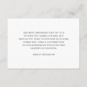 Zwart en wit wensen het goed. Botanische bruiloft Informatiekaartje (Achterkant)